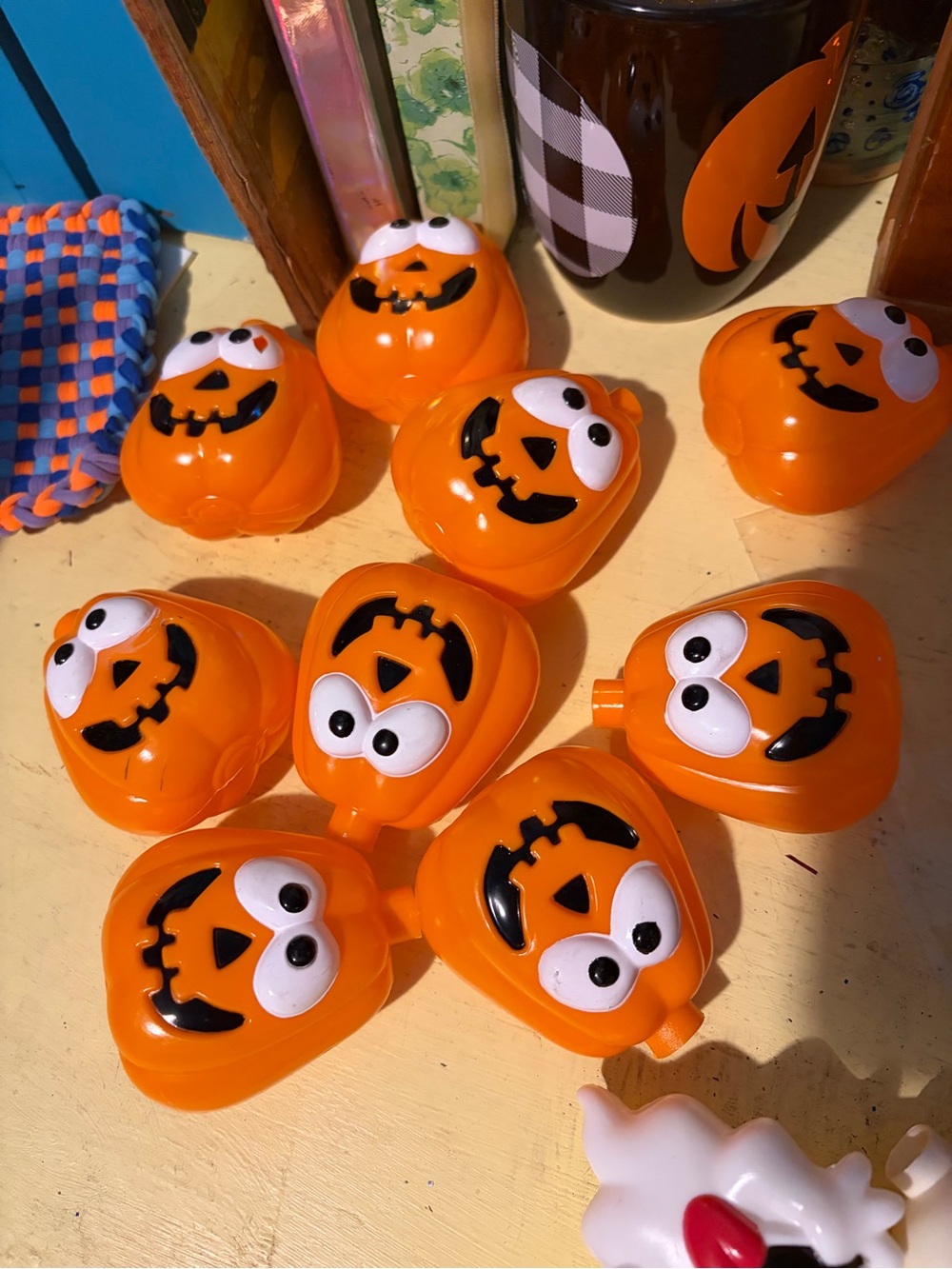 Vintage Halloween Pumpkin String Lights - Orange Jack-O'-Lantern Garland